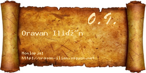 Oravan Ilián névjegykártya